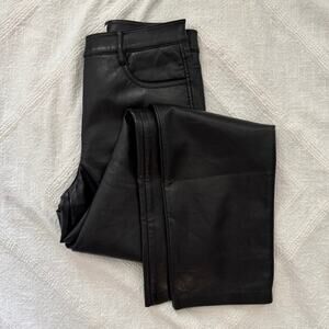 Aritzia Wilfred The Melina Black Vegan Leather Straight Leg Pant